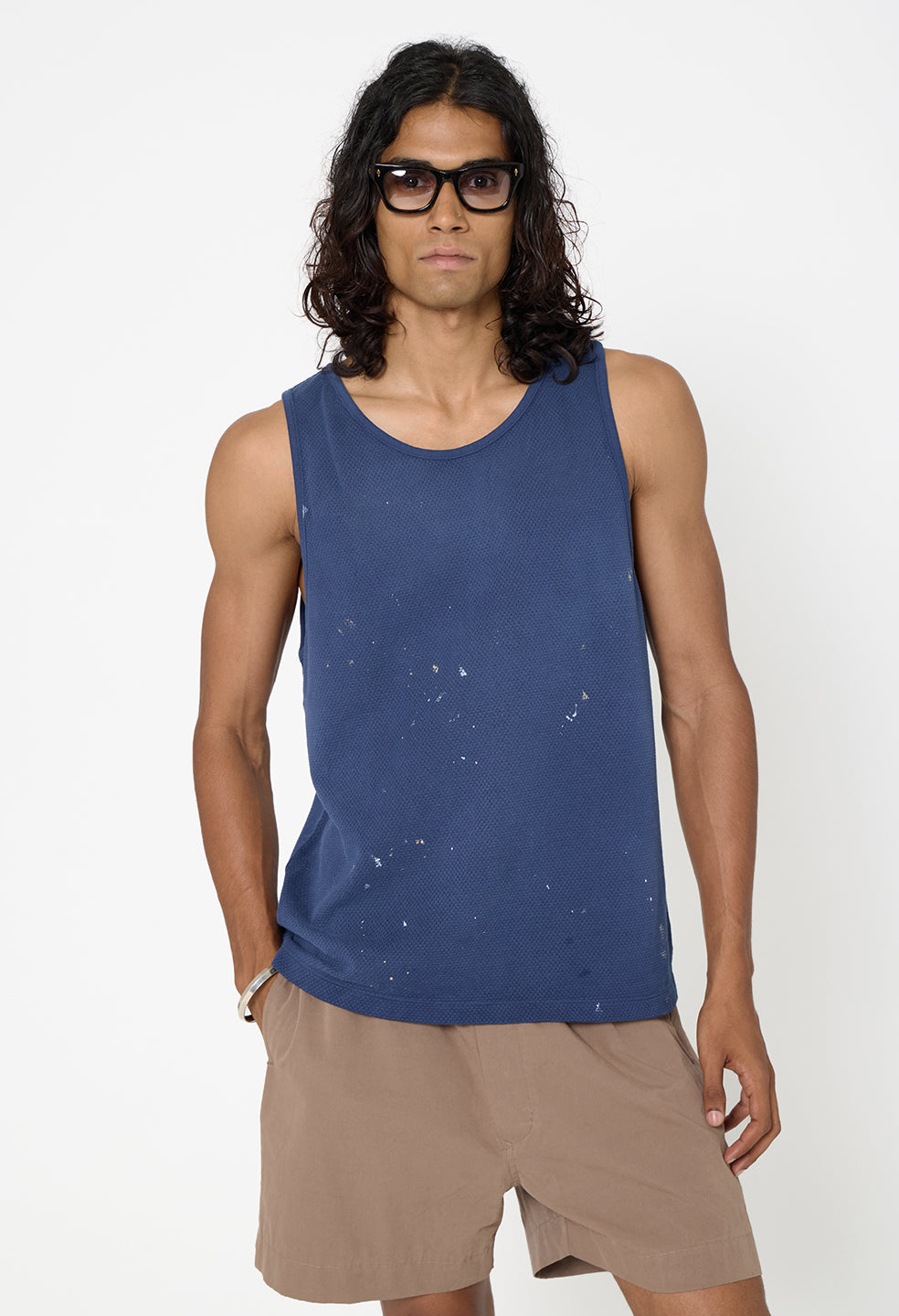 Odeon Mesh Tank / Vintage Navy