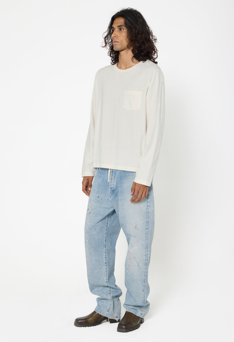 Air Spun LS Beach Pocket Tee / Salt