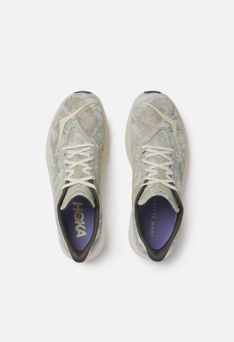 John Elliott x Hoka Rocket X 3 / Spray Green x Antique White