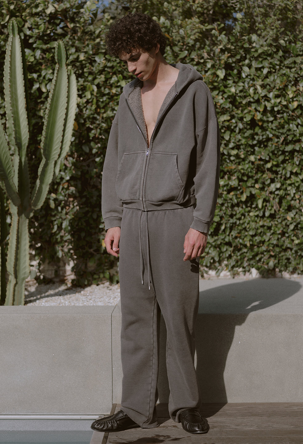 Overcast Fleece Frances Full-Zip / Washed Black