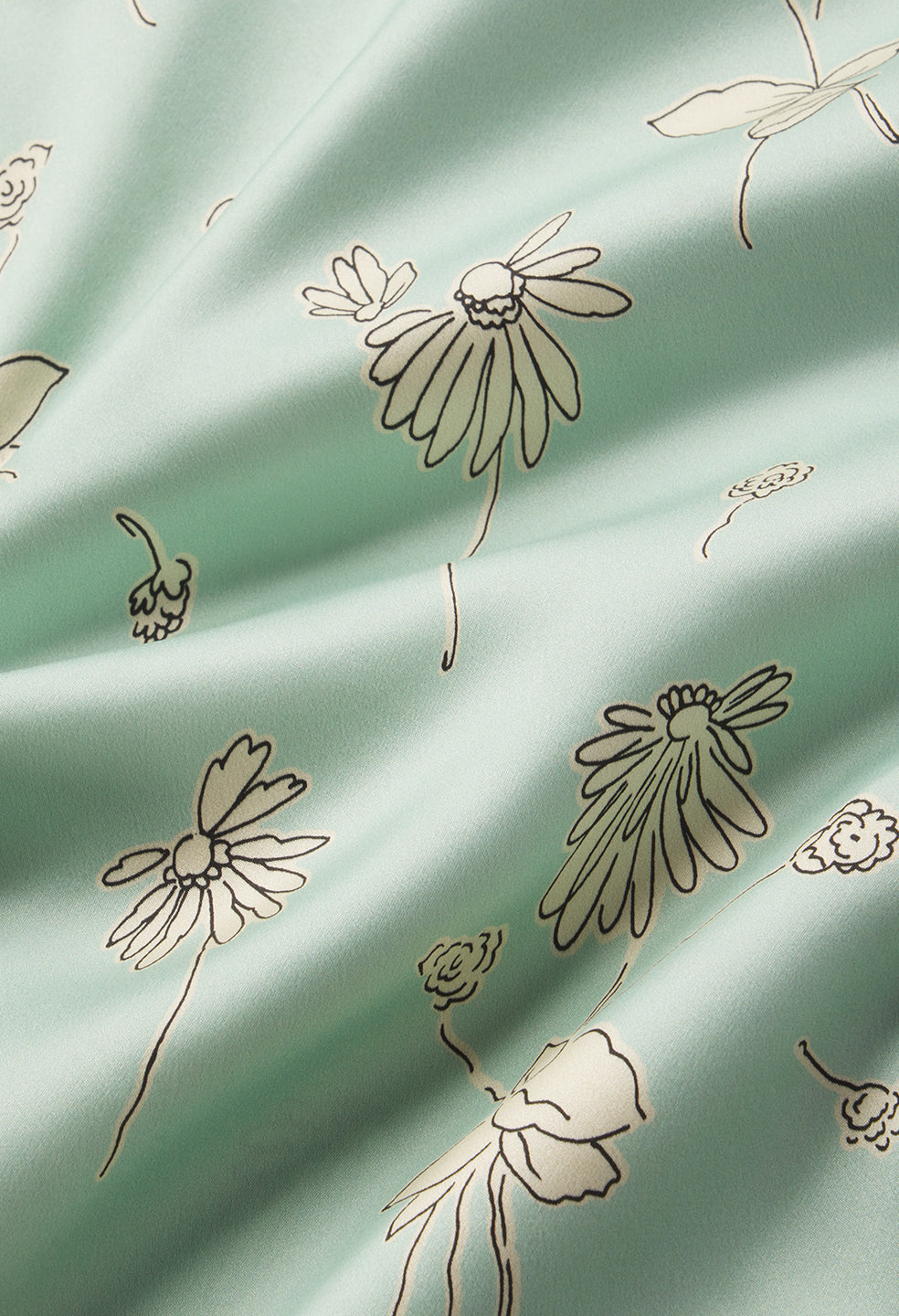 Brushed Silk Button Up / Field Sketch Celadon x Salt