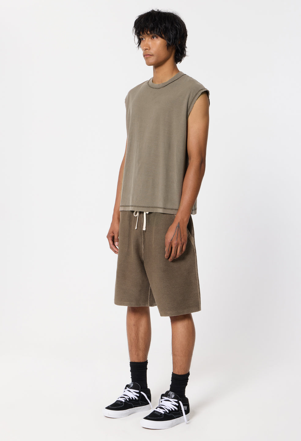 Summer Reversed Cropped Sleeveless / Washed Oak