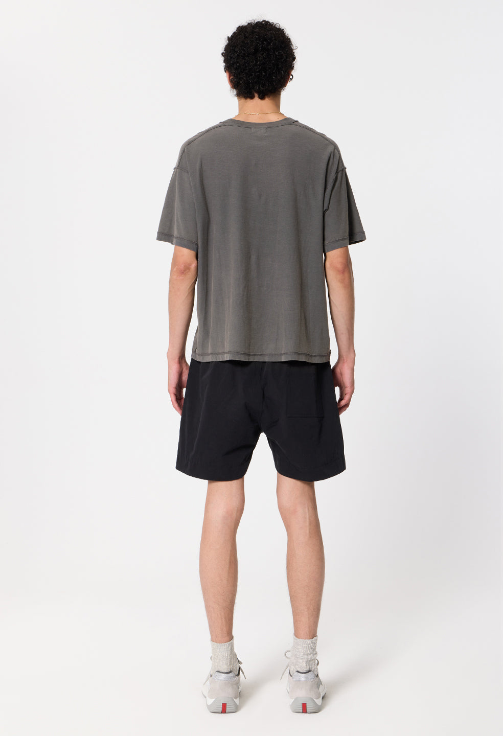 Summer Reversed Cropped Tee / Washed Black
