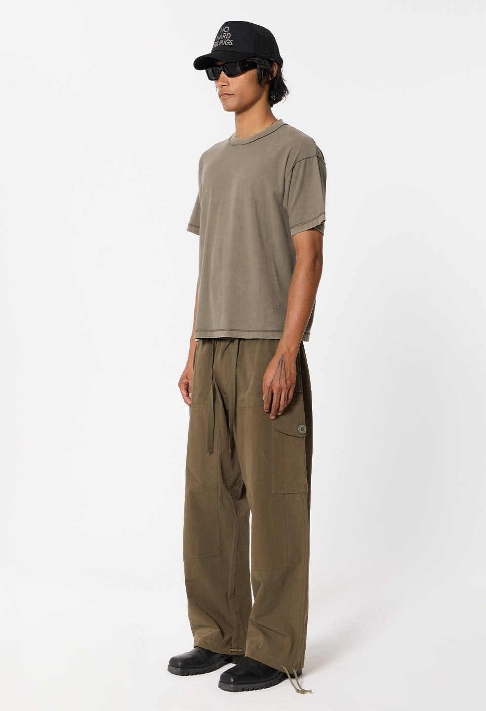 Summer Reversed Cropped Tee / Washed Oak