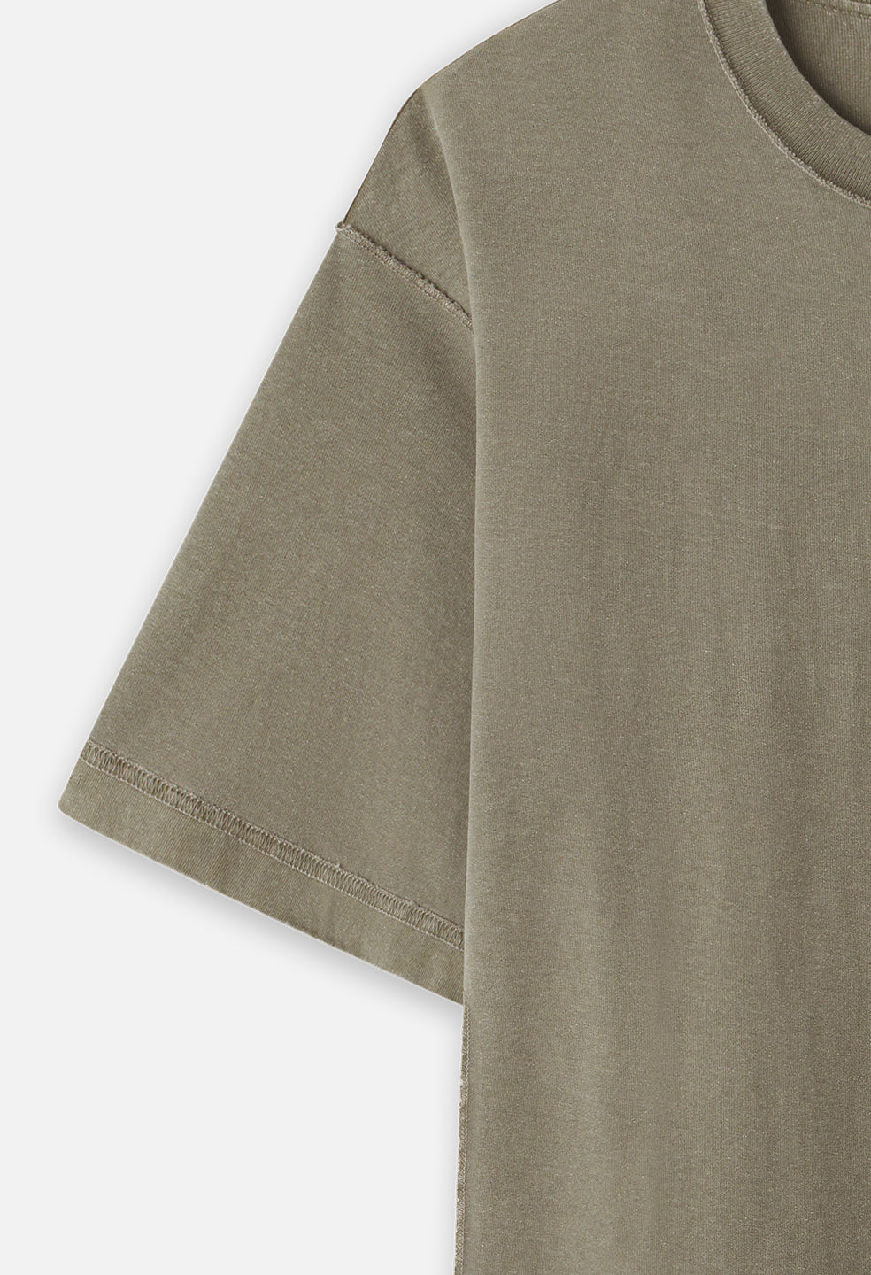 Reversed Cropped Tee / Washed Oak