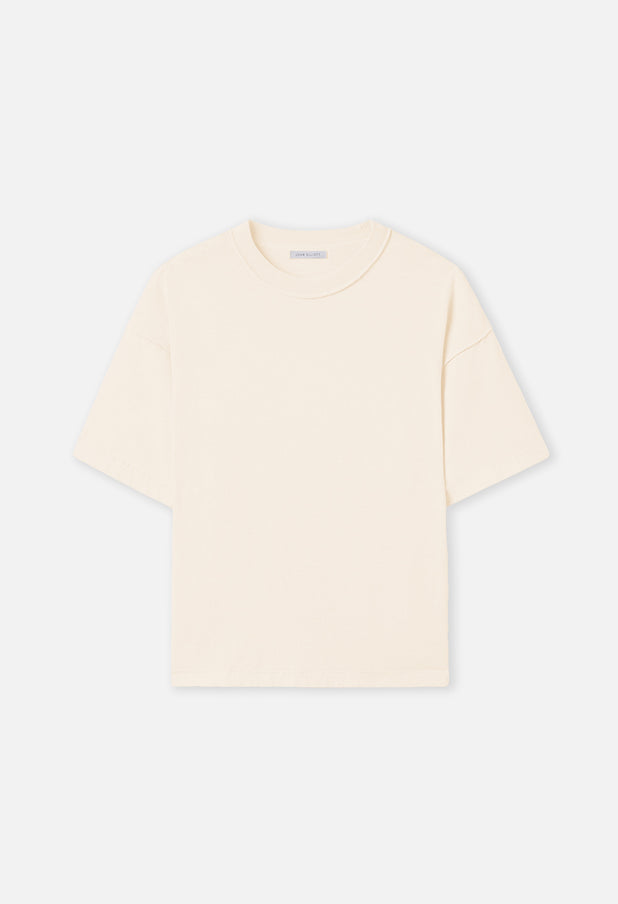 Summer Reversed Cropped Tee / Washed Salt