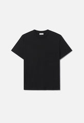 Silk Noil Campus Pocket Tee / Black