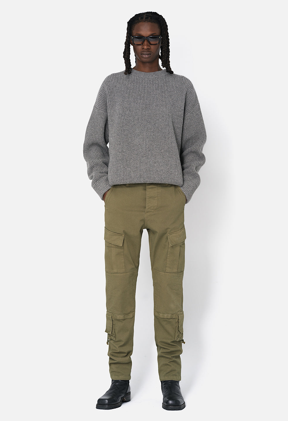 Amiri Khaki Tactical Cargo Pants in Green for Men