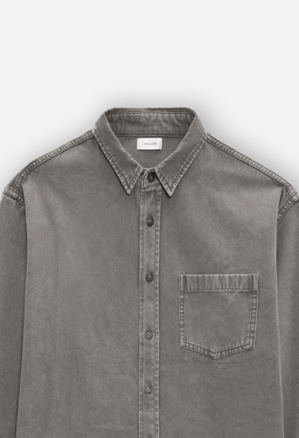 Solid Hemi Oversized Shirt / Washed Black
