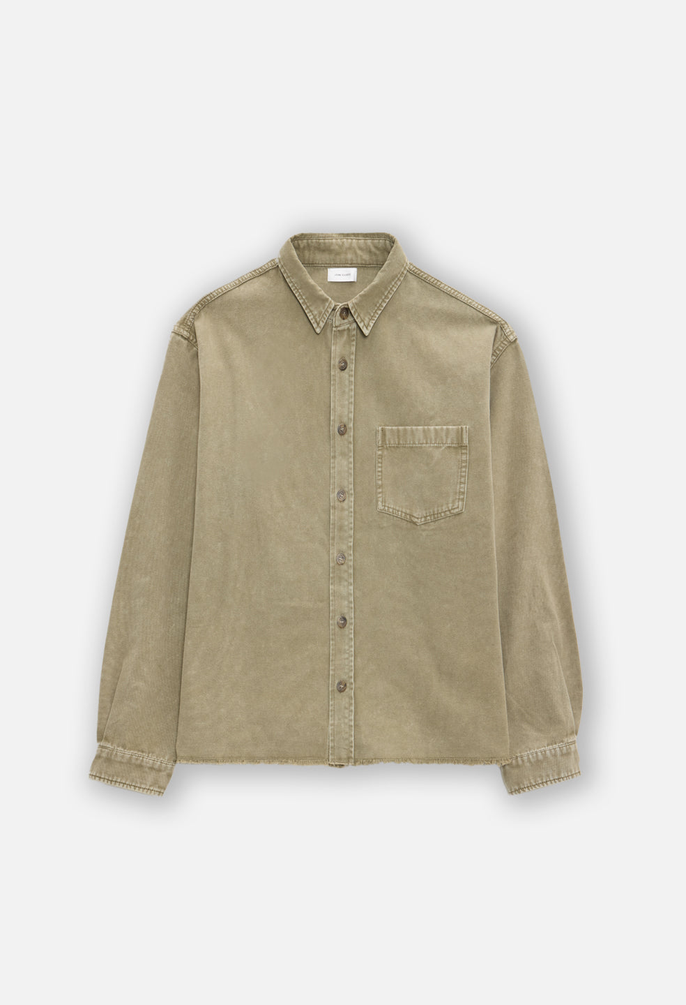 Solid Hemi Oversized Shirt / Washed Khaki