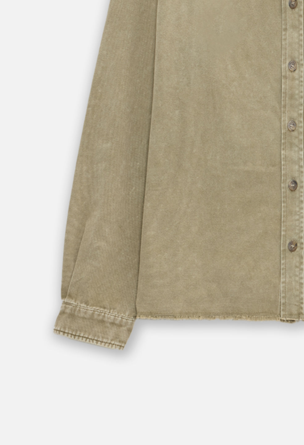 Solid Hemi Oversized Shirt / Washed Khaki