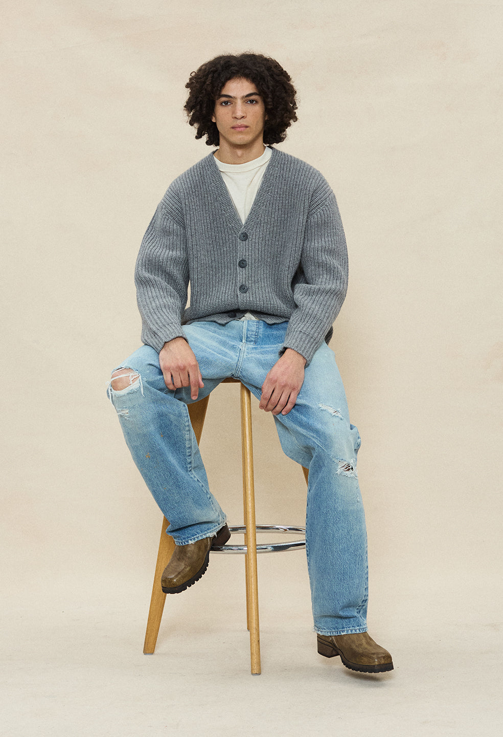 Capri Cashmere Cardigan / Grey