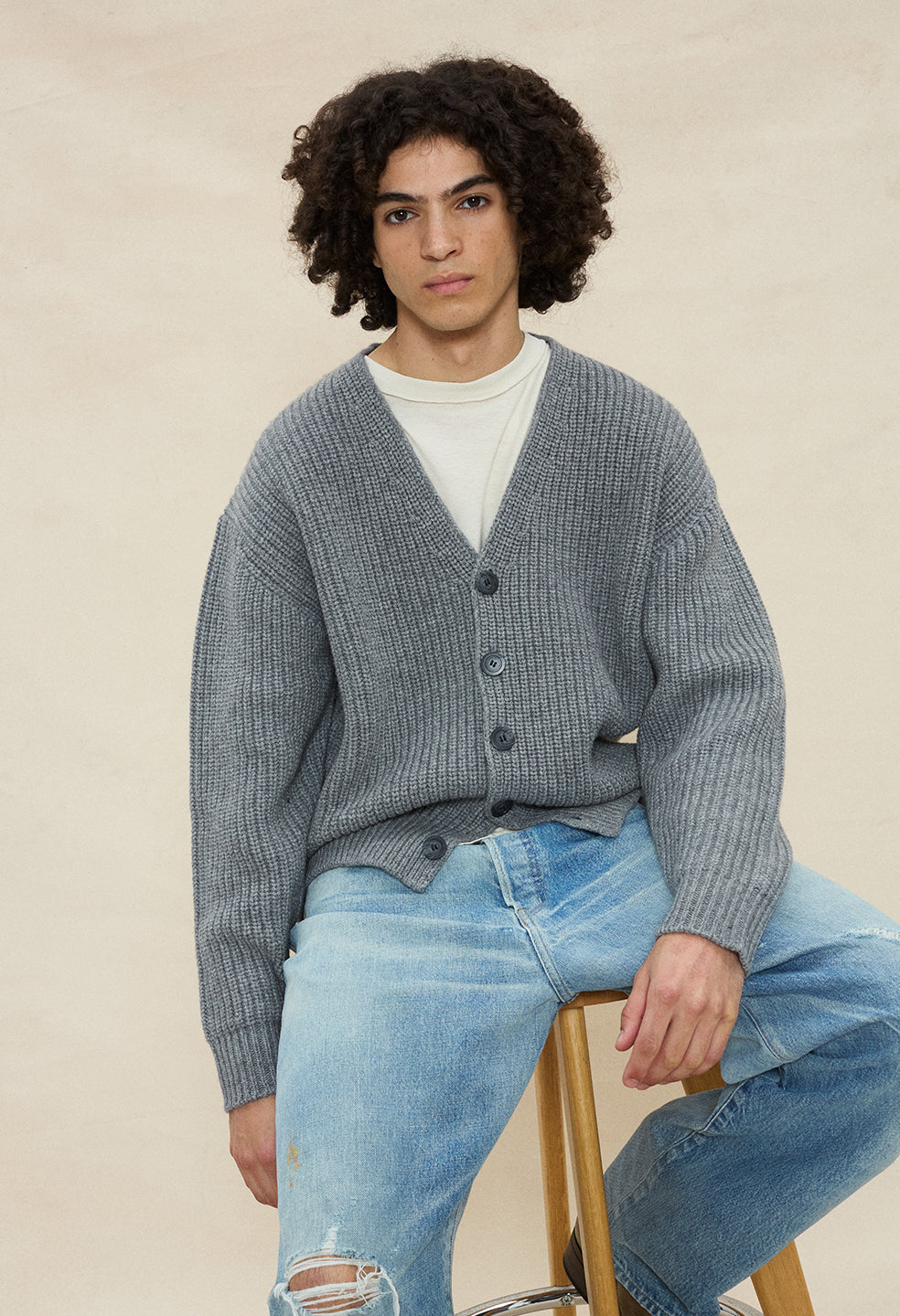 Capri Cashmere Cardigan / Grey