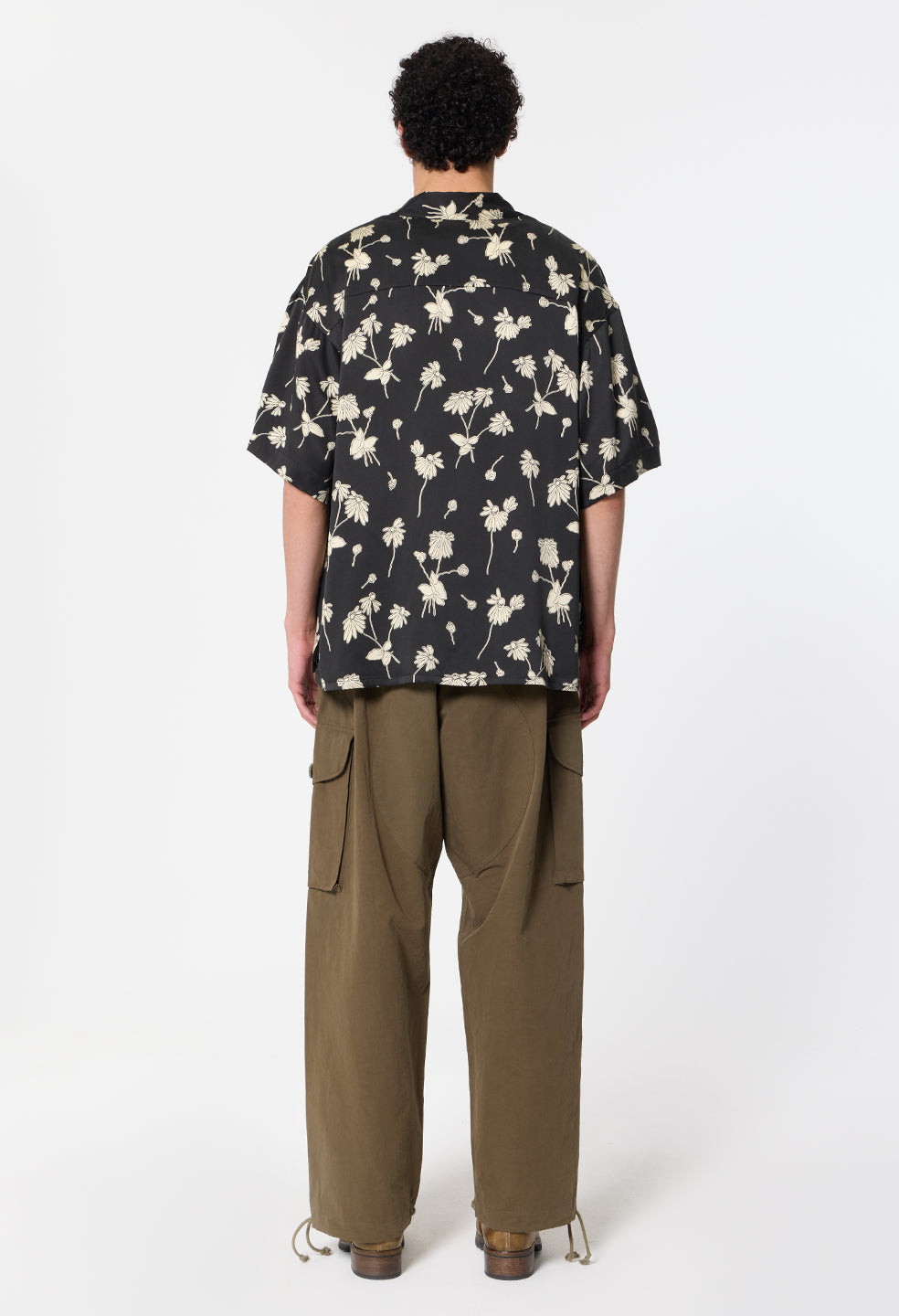 Brushed Silk Button Up / Field Sketch Black x Salt