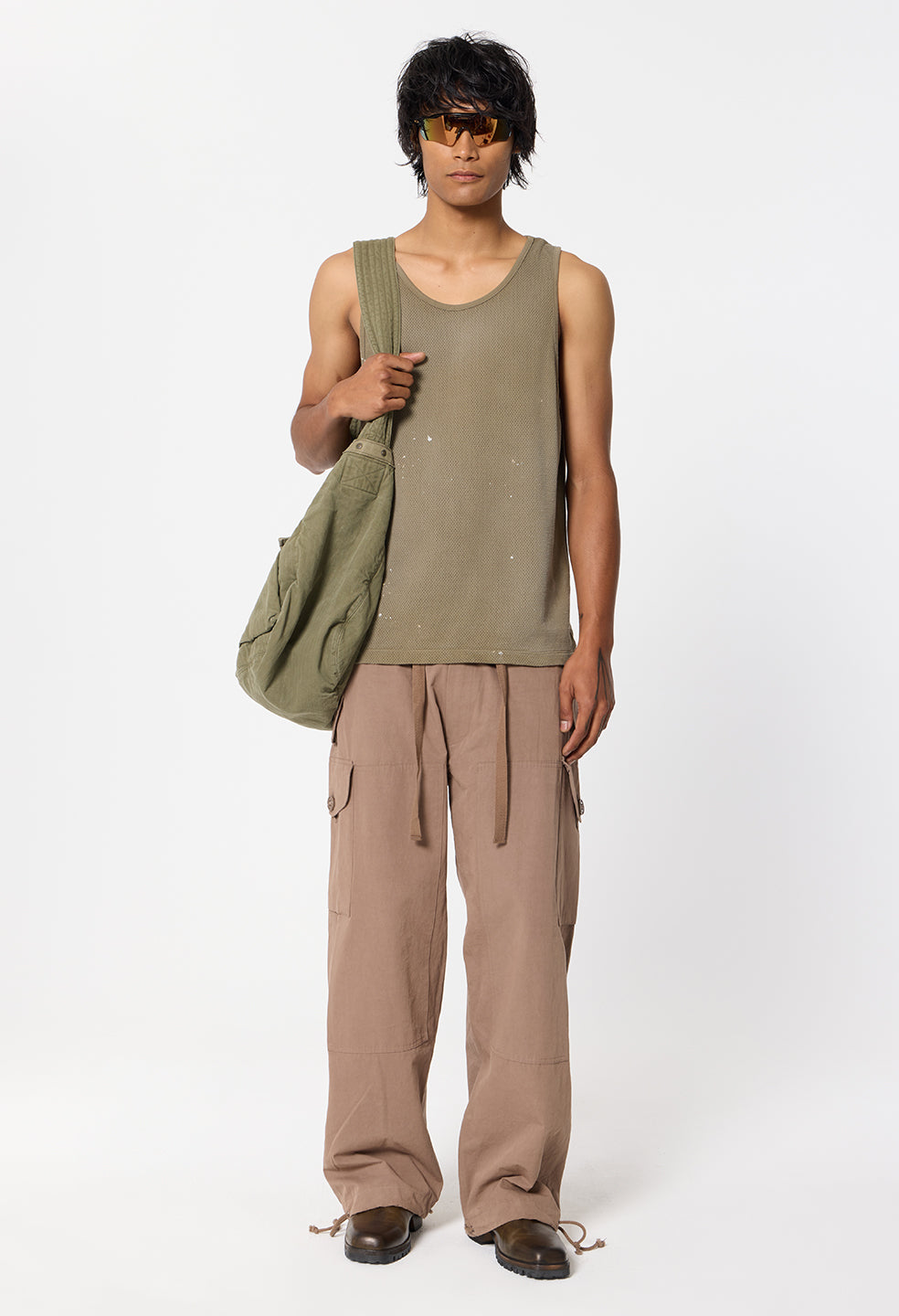 Odeon Mesh Tank / Vintage Olive