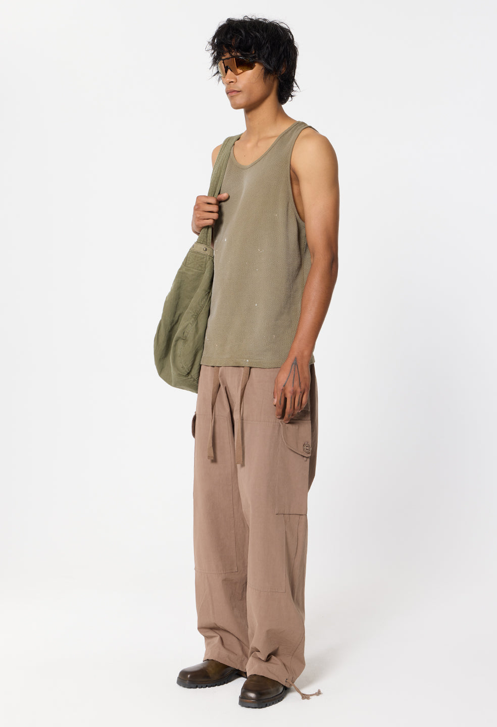 Odeon Mesh Tank / Vintage Olive