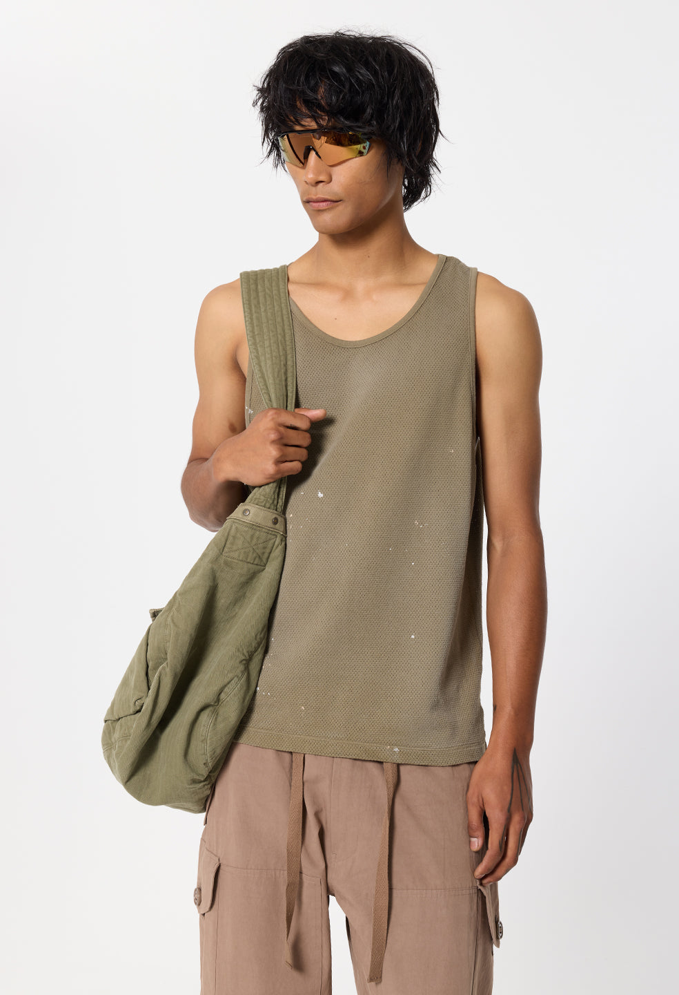Odeon Mesh Tank / Vintage Olive