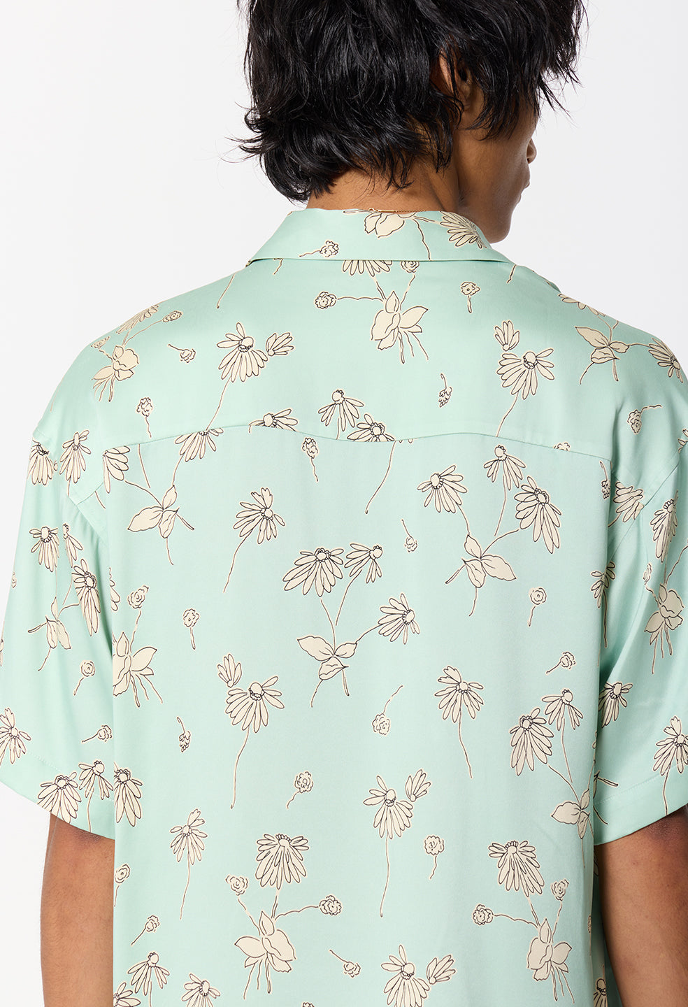 Brushed Silk Button Up / Field Sketch Celadon x Salt
