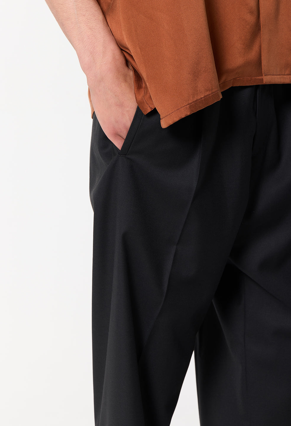 Wool Wide Easy Trouser / Black