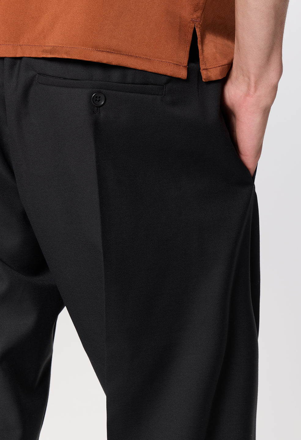 Wool Wide Easy Trouser / Black