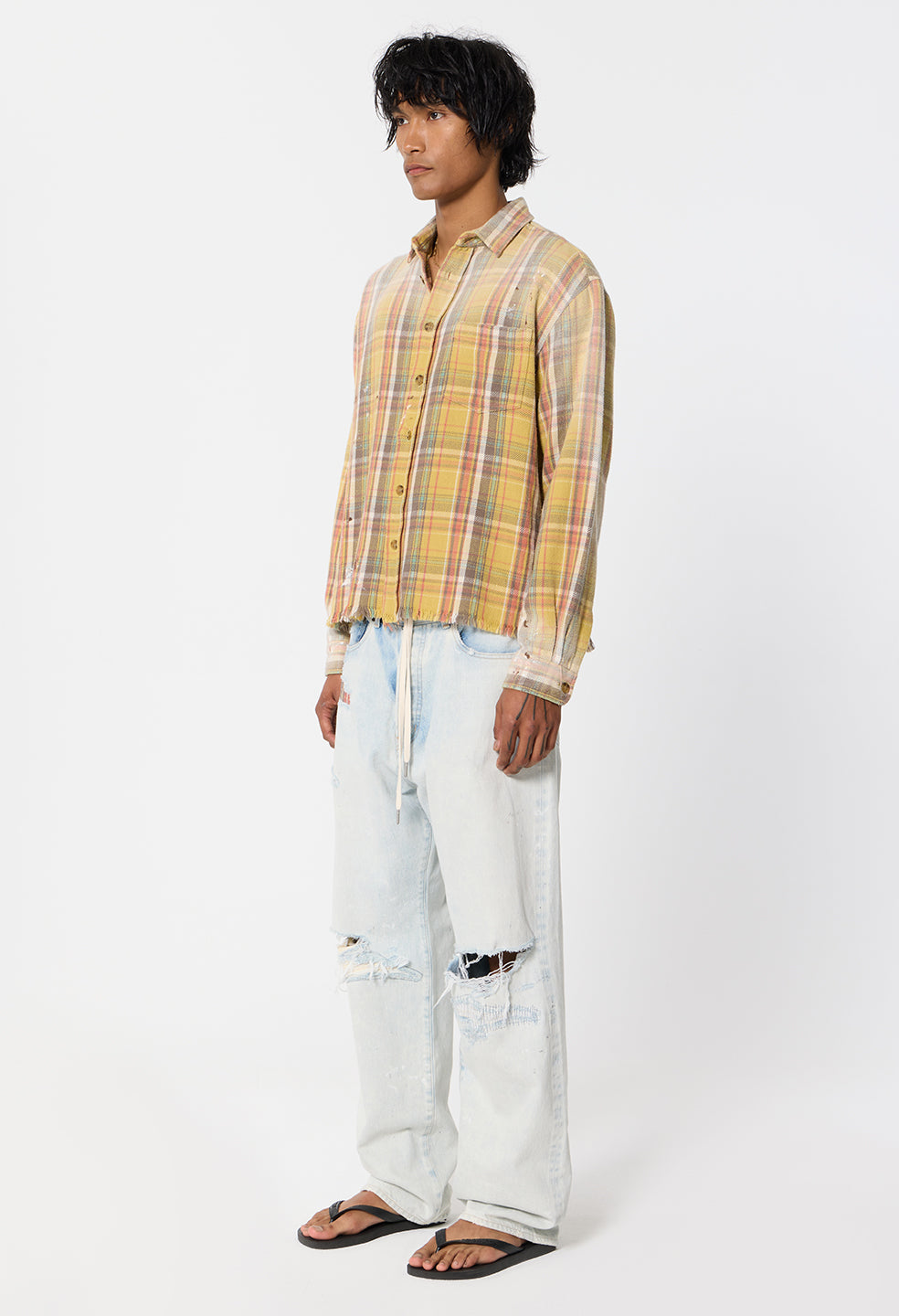 Odeon Hemi Oversized Shirt / Vintage Yellow Plaid