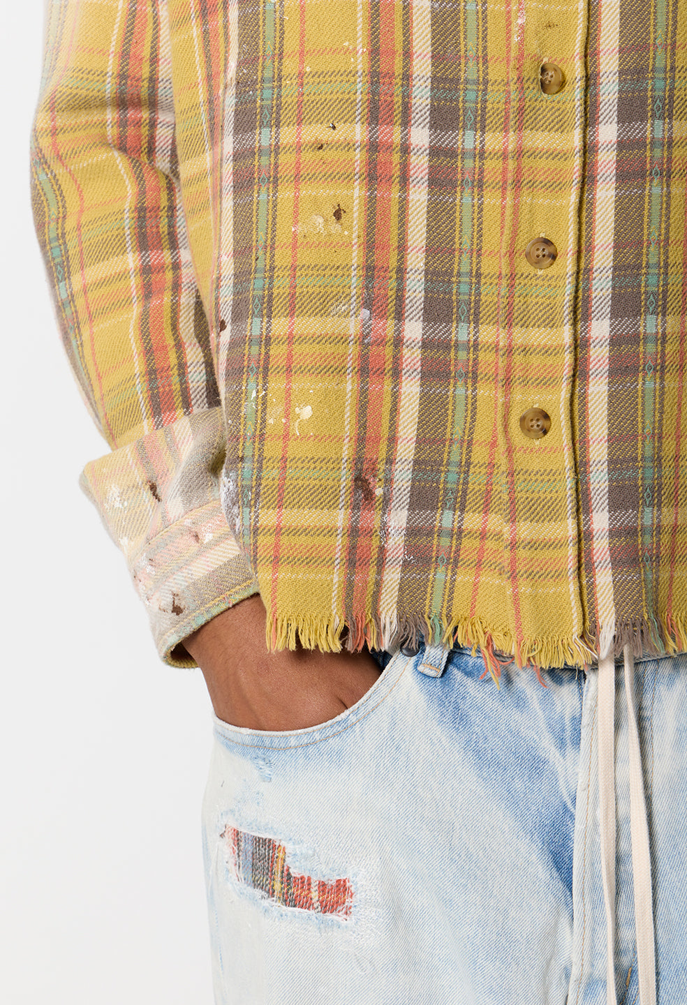 Odeon Hemi Oversized Shirt / Vintage Yellow Plaid