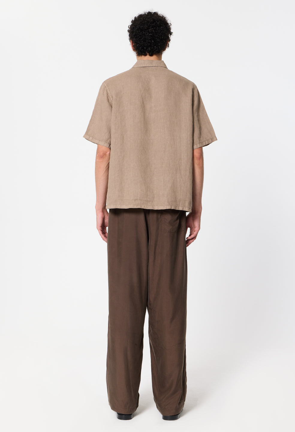 Nigril Linen Smoking Shirt / Washed Drift