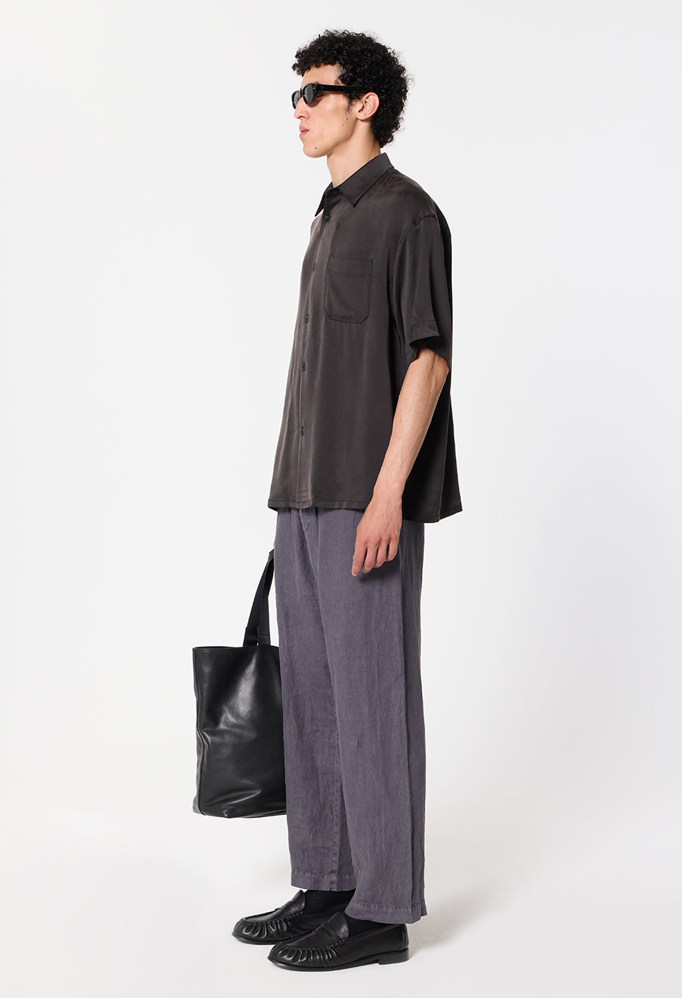 Nigril Linen Easy Trouser / Washed Black