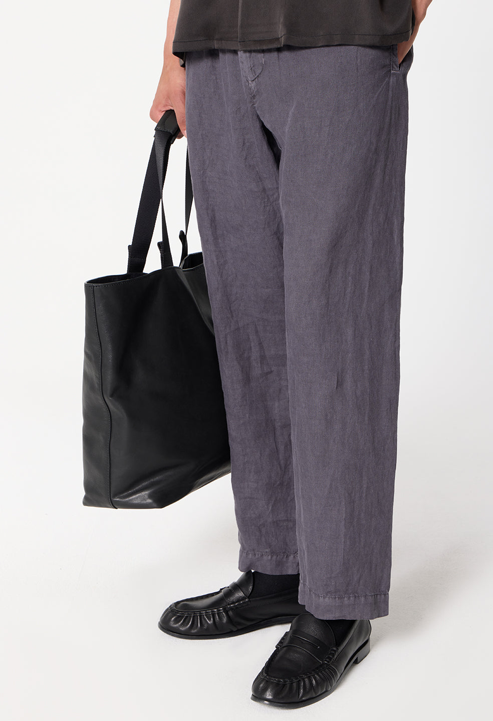 Nigril Linen Easy Trouser / Washed Black