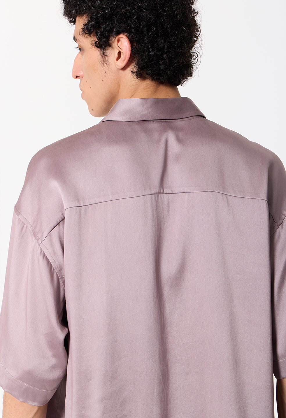 Brushed Silk Button Up / Plum