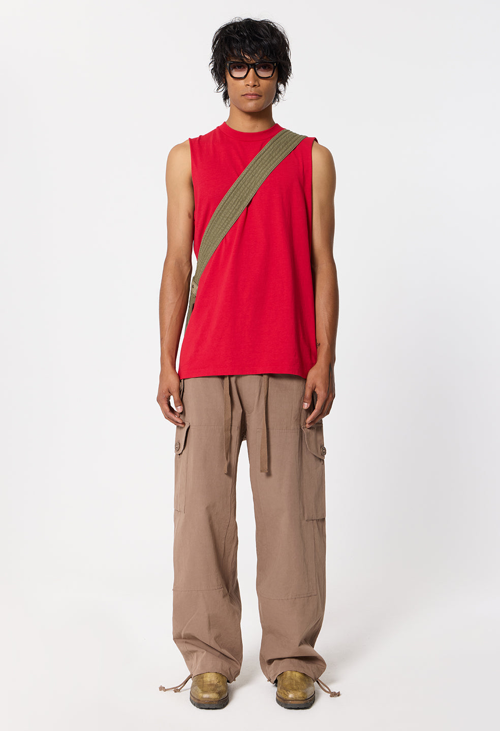 Air Spun Campus Cut-Off Tee / Rio Red