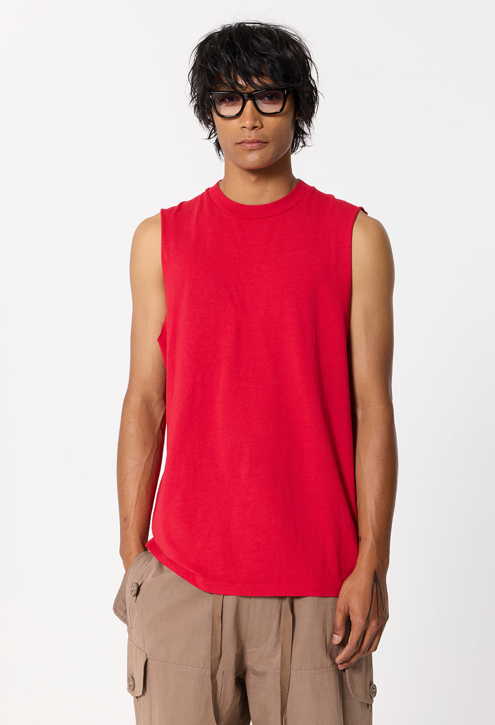 Air Spun Campus Cut-Off Tee / Rio Red