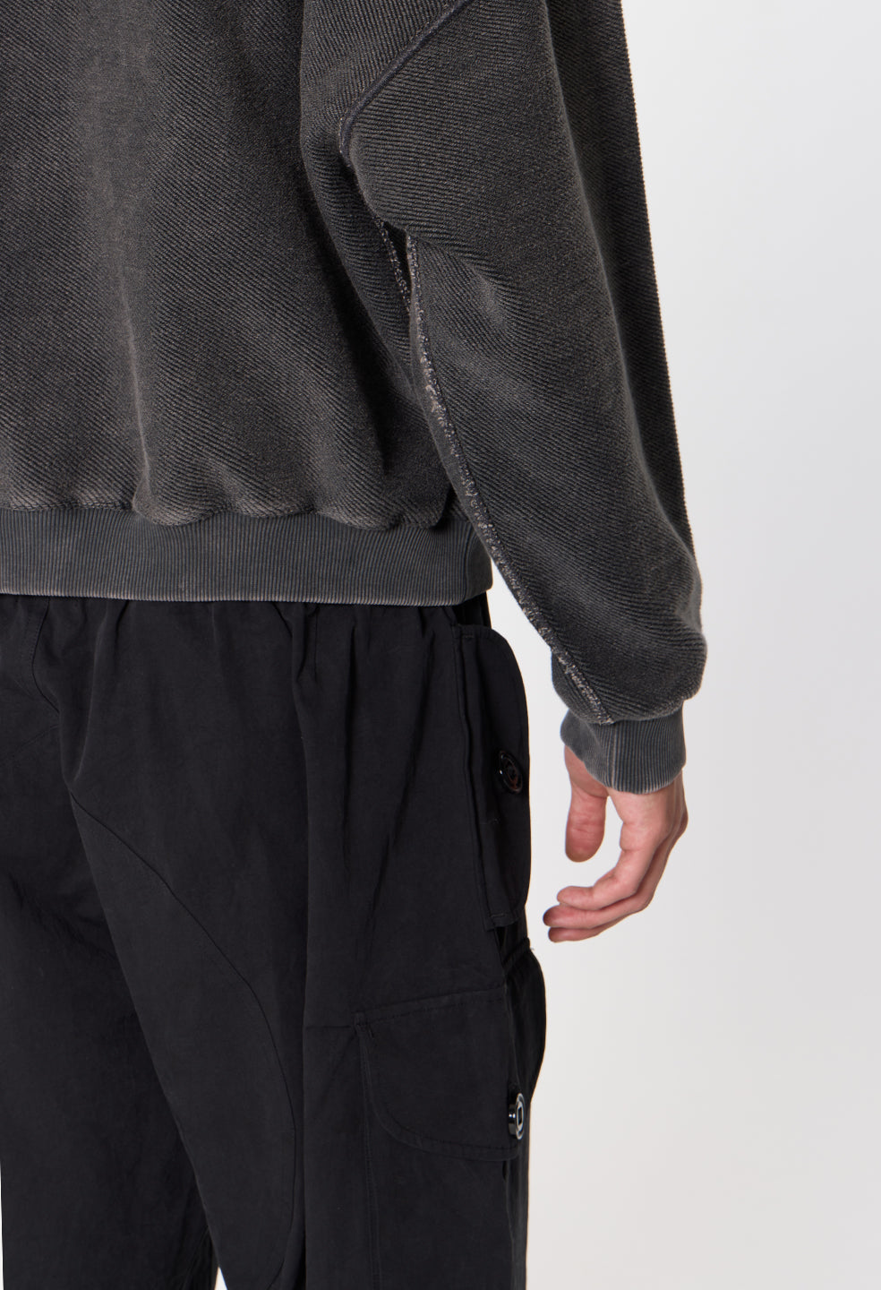 Reverse Terry Frances Full-Zip / Washed Black