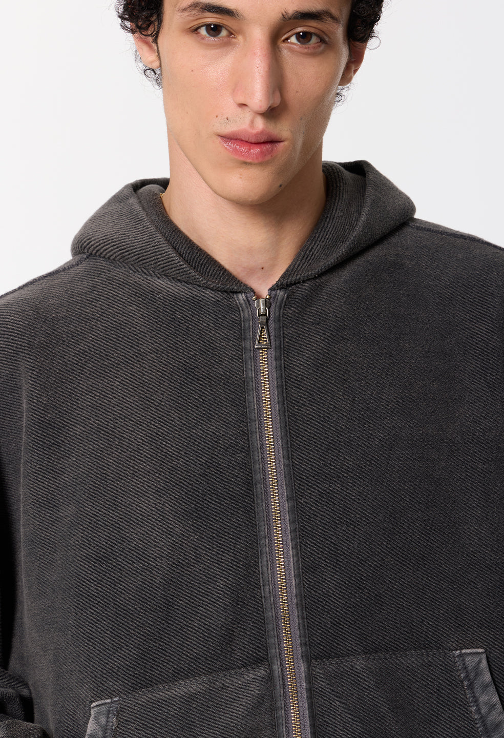 Reverse Terry Frances Full-Zip / Washed Black