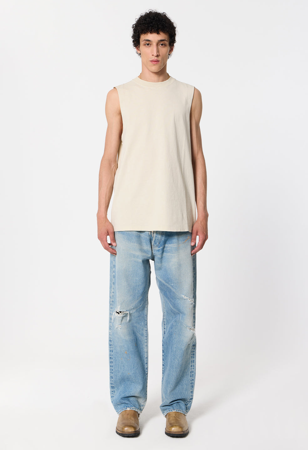 Platoon Cut-Off Tee / Washed Bone