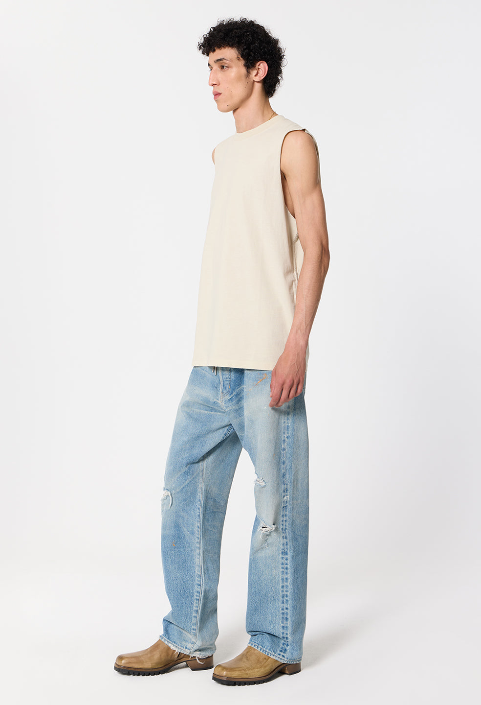 Platoon Cut-Off Tee / Washed Bone