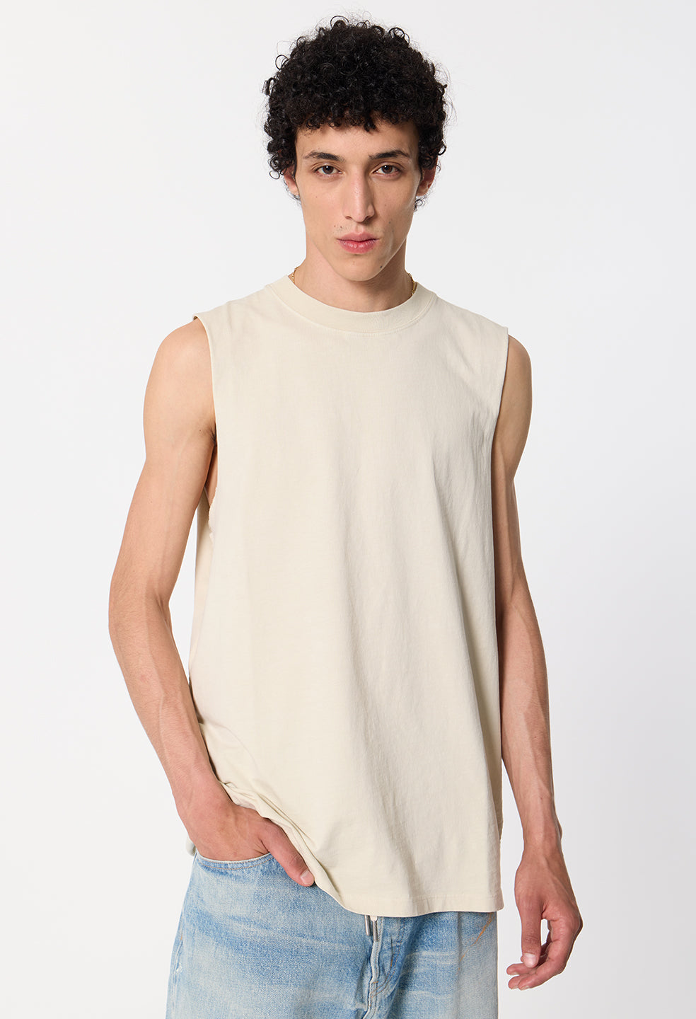 Platoon Cut-Off Tee / Washed Bone