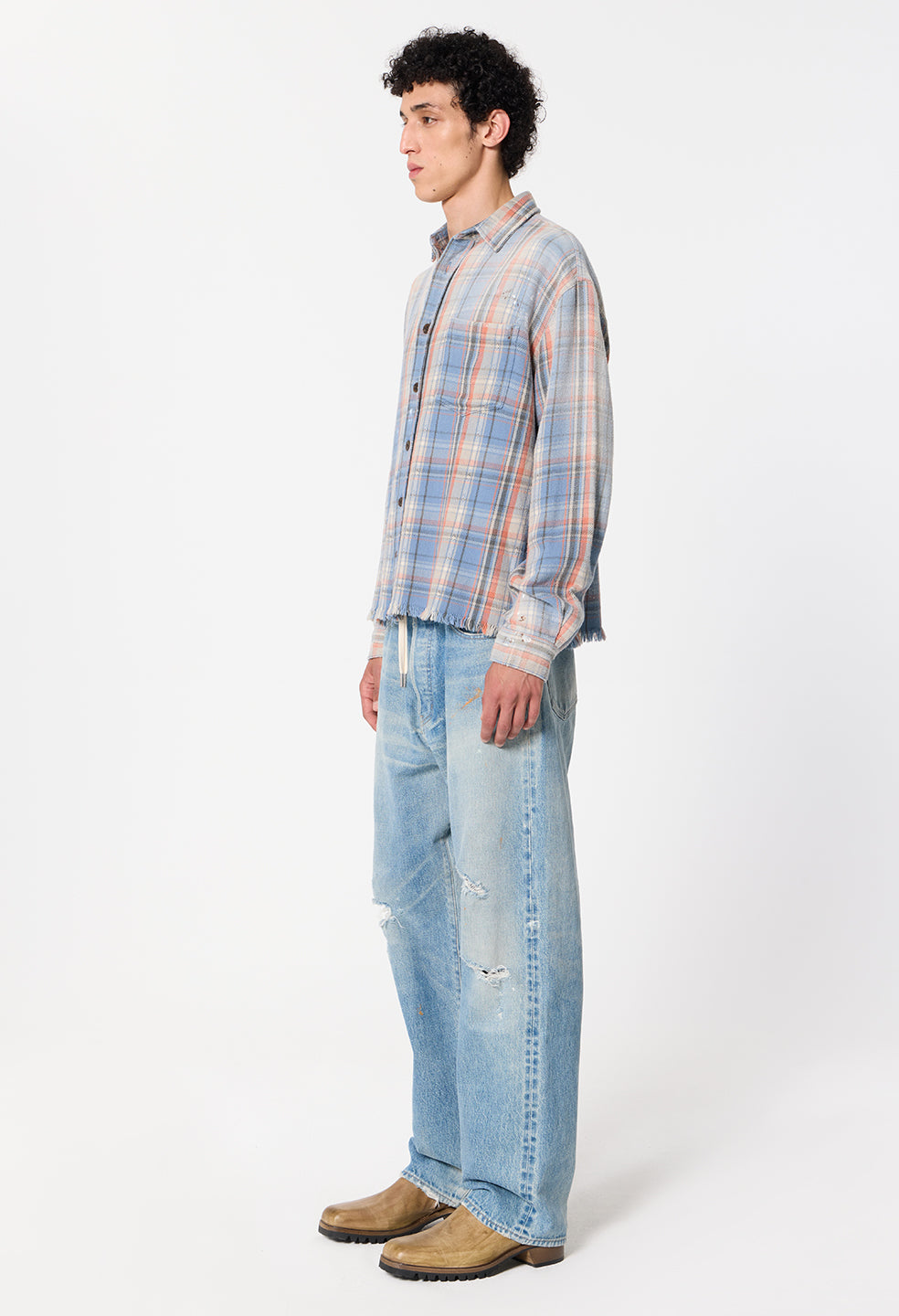 Odeon Hemi Oversized Shirt / Vintage Blue Plaid