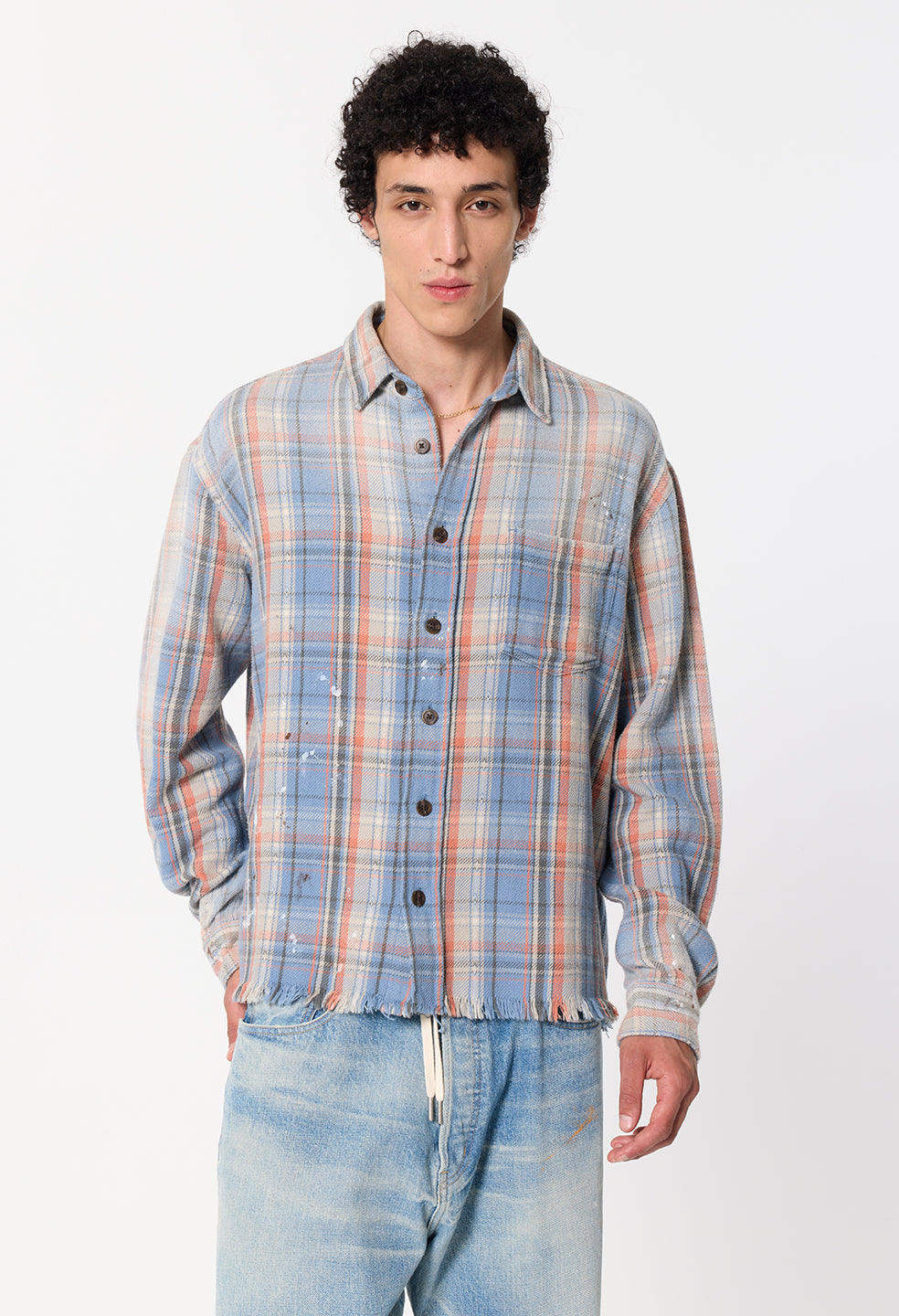 Odeon Hemi Oversized Shirt / Vintage Blue Plaid