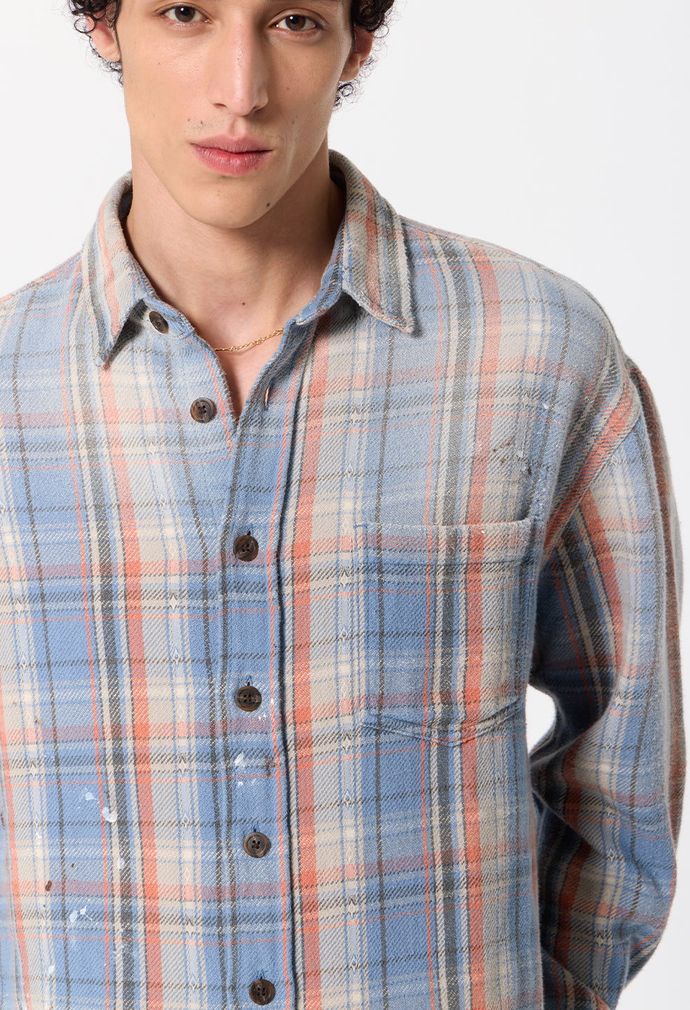 Odeon Hemi Oversized Shirt / Vintage Blue Plaid
