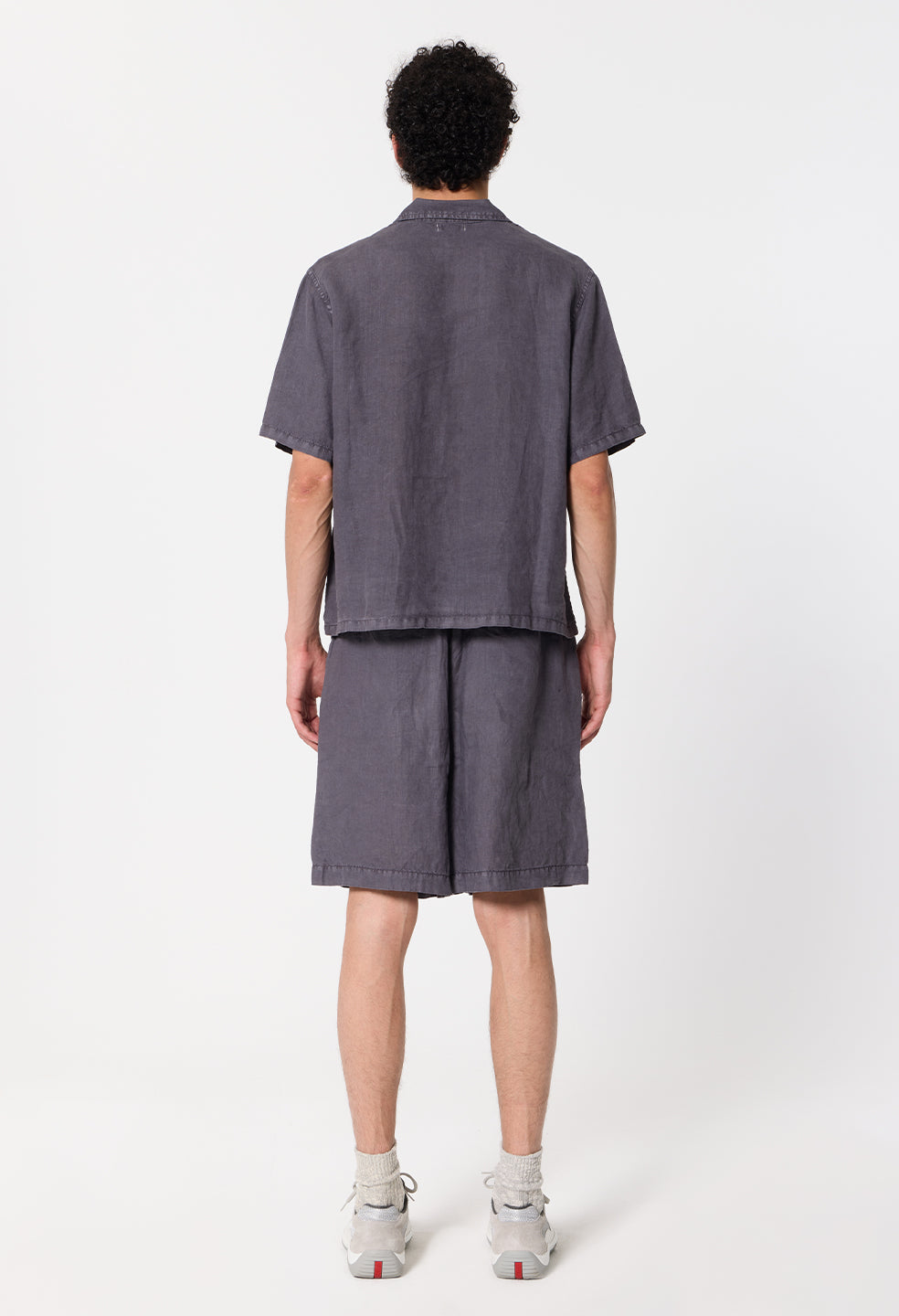 Nigril Linen Smoking Shirt / Washed Black