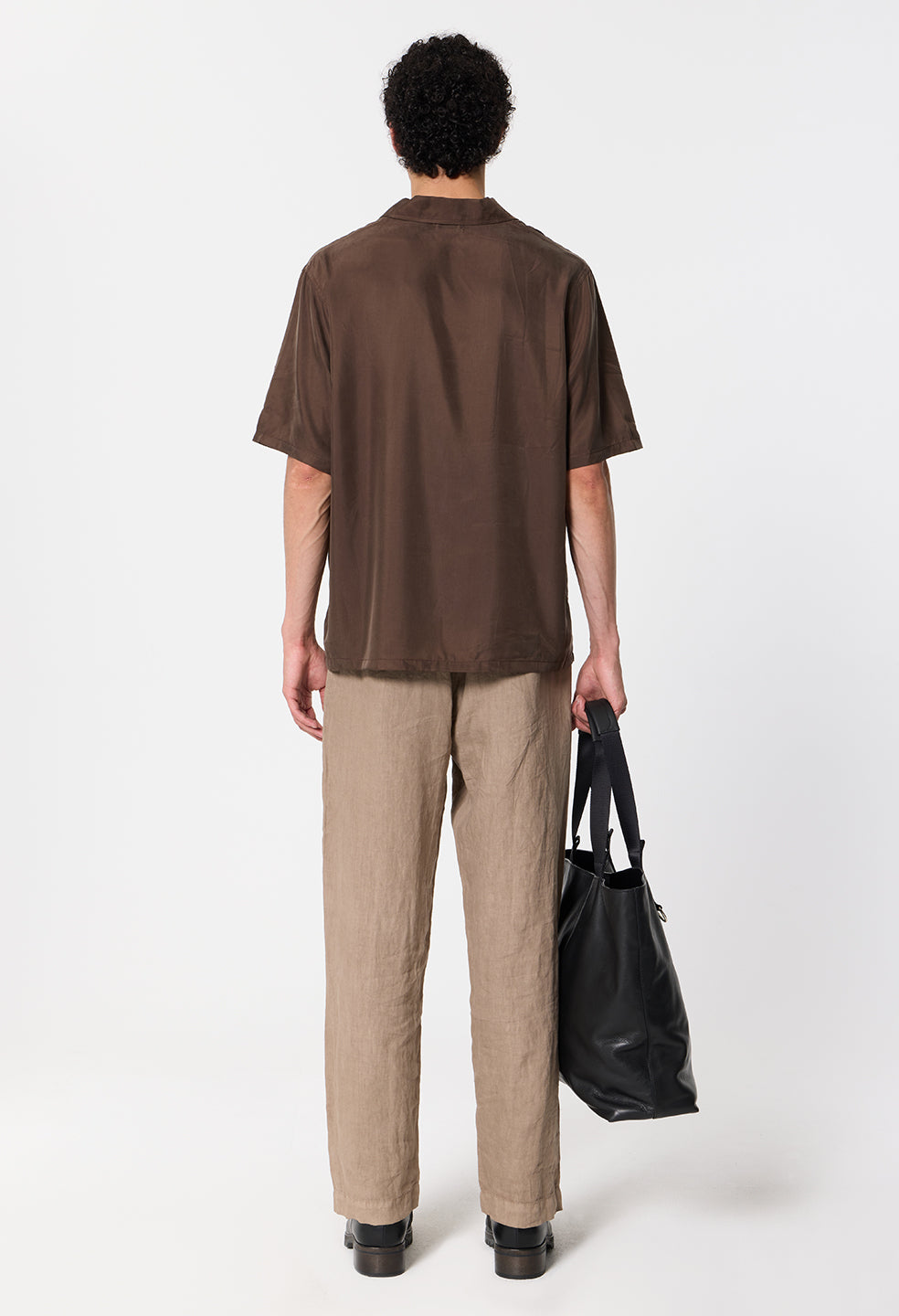 Cupro Smoking Shirt / Espresso