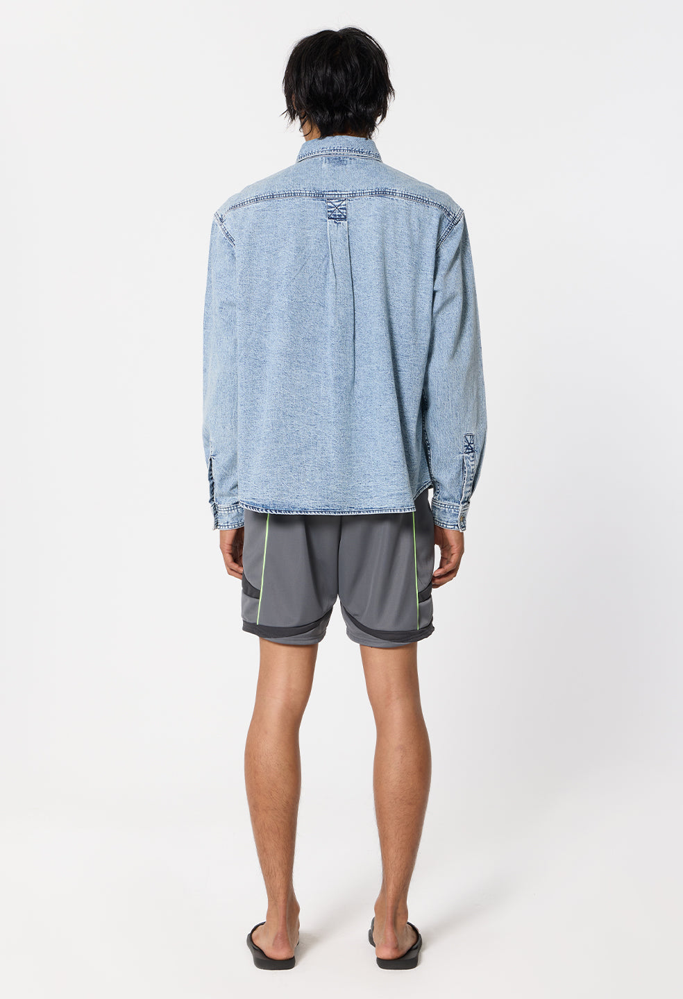 Denim Cloak Button Up / Acid Wash
