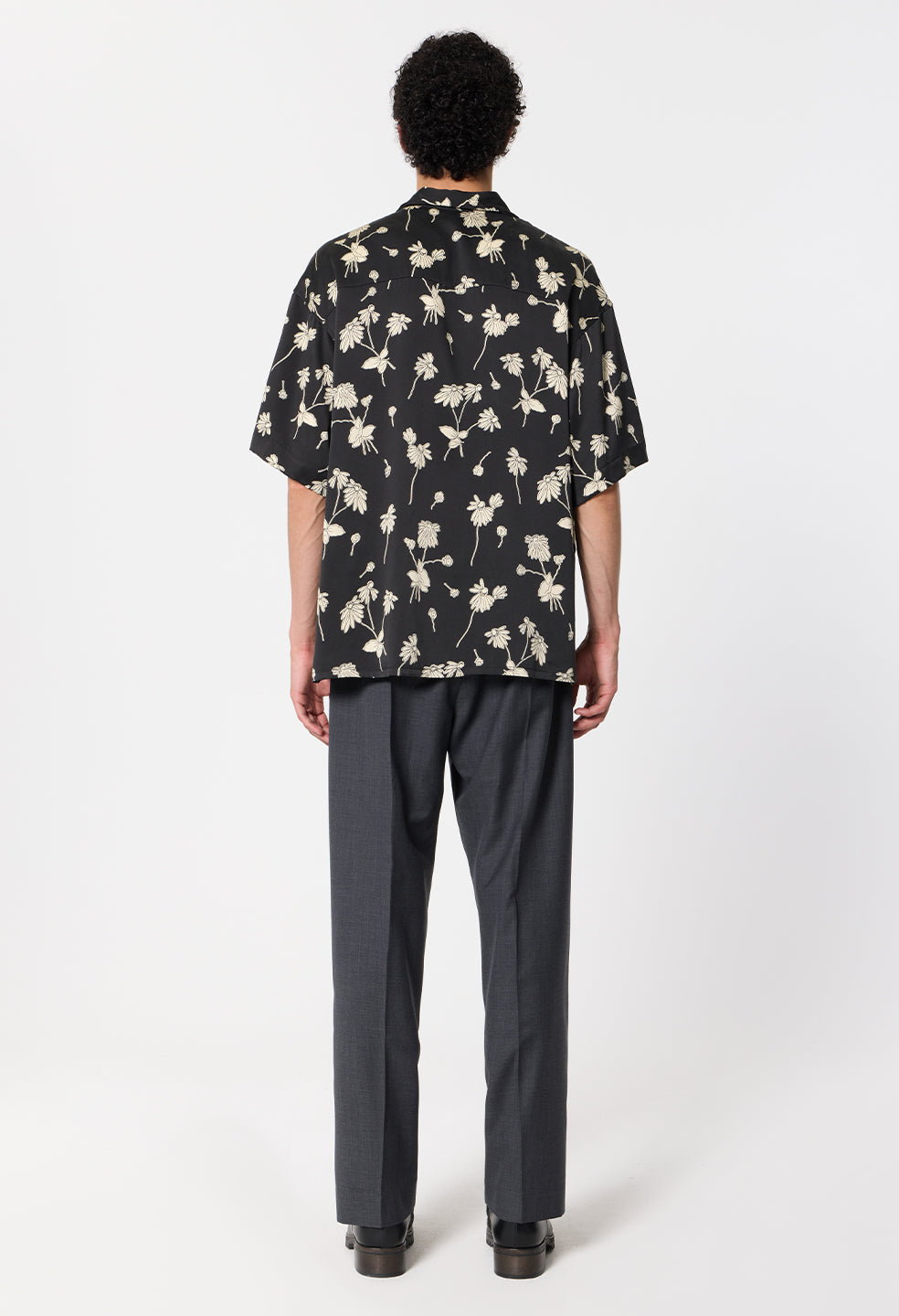 Wool Wide Easy Trouser / Charcoal