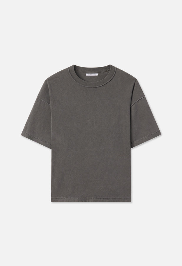 Summer Reversed Cropped Tee / Washed Black