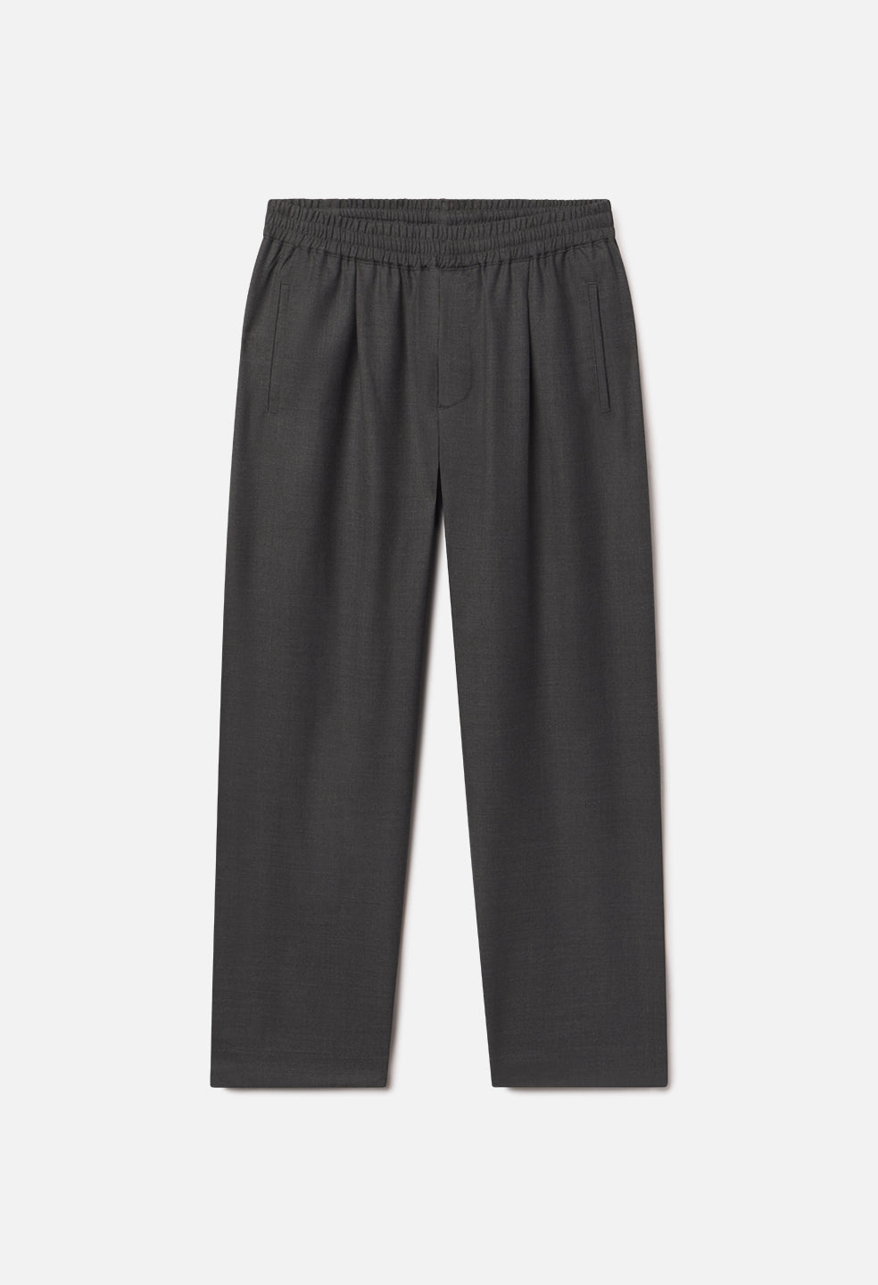 Wool Wide Easy Trouser / Charcoal
