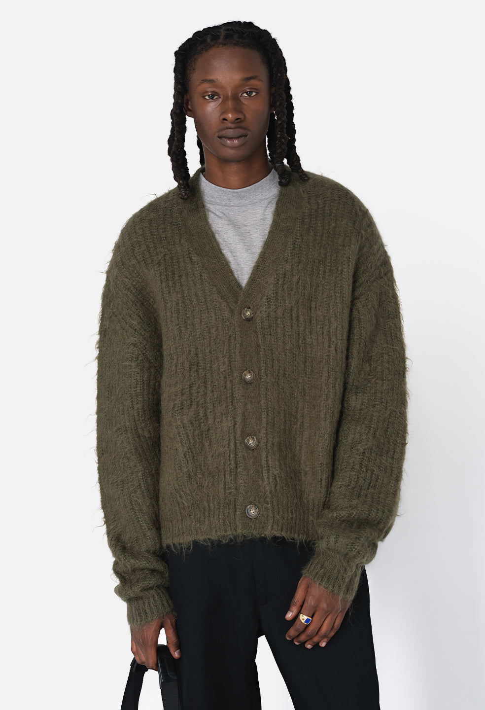 Wool Mohair Cardigan / Army