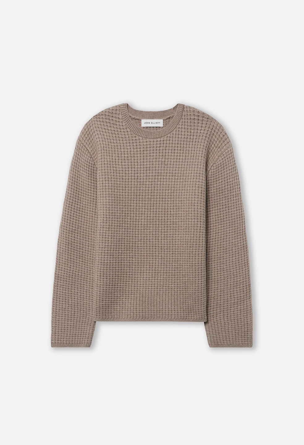 Wool Waffle Knit Crew / Wheat