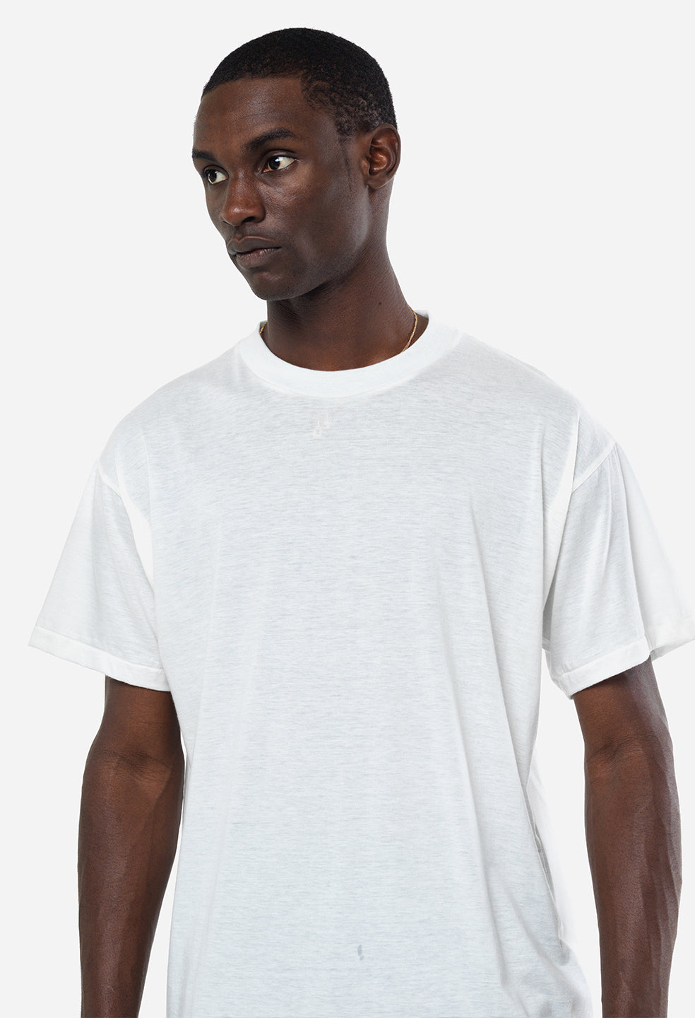 Cotton Cashmere Crew White