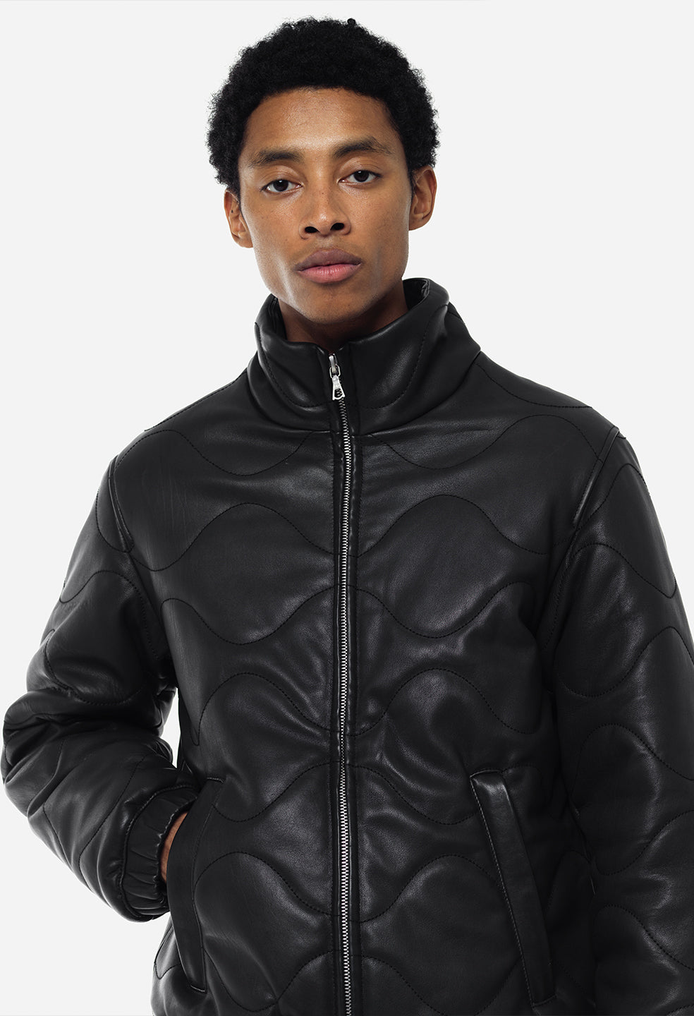vuitton leather puffer
